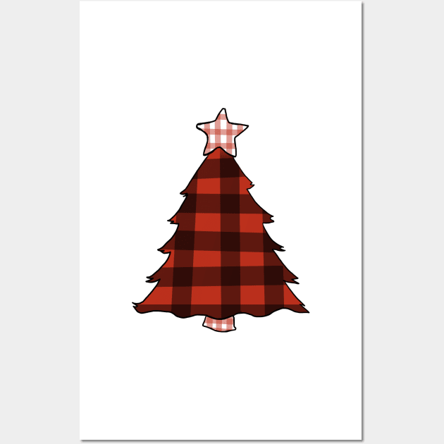 Plaid Christmas Tree Wall Art by RachWillz